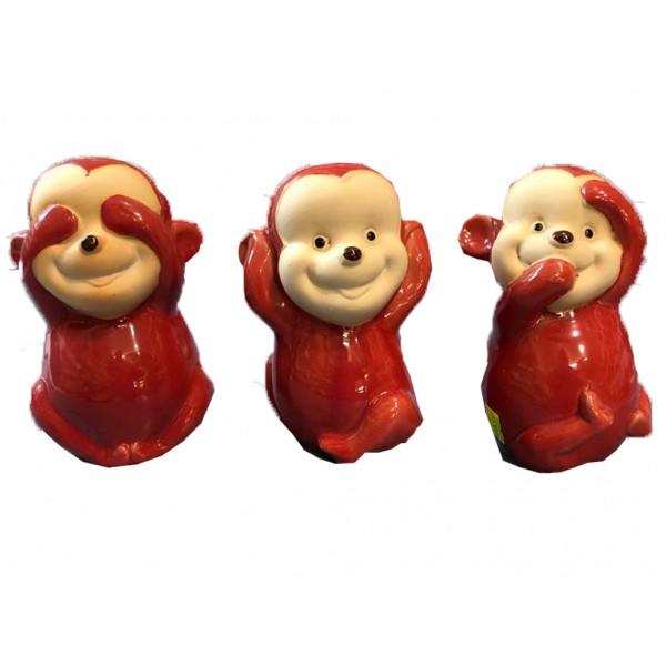 Üç Maymun Biblo Seti Lü Kırmızı